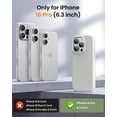 thumbnail image 2 of KOMI Designed for iPhone 16 Pro Shockproof Liquid Silicone Protective Phone Case, White, 2 of 5