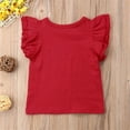 thumbnail image 3 of EYIIYE Baby Girl Ruffle Sleeve T-Shirt Top Basic Tee Summer Outfit, 3 of 5