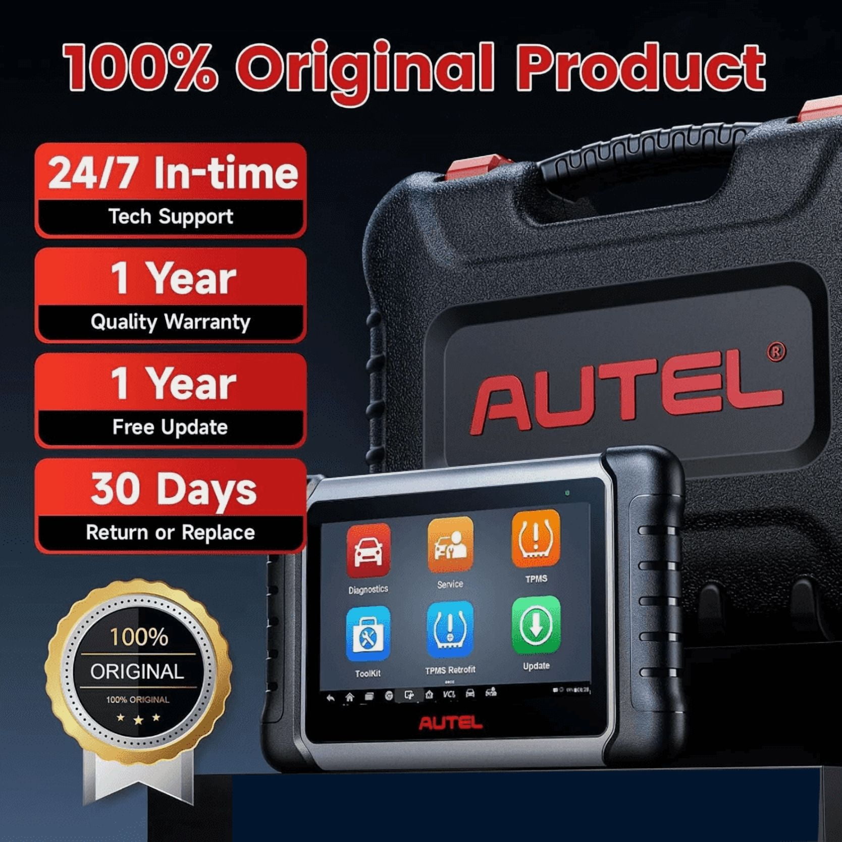 Autel Scanner MaxiCOM MK808Z-TS: Android 11 Based Bi-Directional TPMS Tool, Updated of MK808TS/MK808BT/TS608Pro with Active Test, 28+ Service, Bluetooth All Systems Diagnoses, Advanced TPMS Features