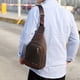 thumbnail image 5 of pstuiky Bolso bandolera pequeño tipo bandolera para el pecho bolso de viaje informal tipo bandolera para hombre y mujer con orificio para auriculares., 5 of 7