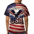 thumbnail image 5 of LAOLIUSN Men's Patriotic Bald Eagle Graphic T-Shirt, American Flag Short Sleeve Crew Neck Tee,Sizes S-4XL, 5 of 7