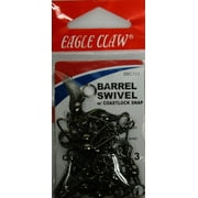 Eagle Claw Barrel Swivel with Coastlock Snap, Black, Size 3