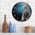 thumbnail image 4 of Coolnut Wild Leopard Staring Wall Clock Round Silent Non Ticking Battery Operated Accurate Arabic Numerals Design Clocks for Home Kitchen Living Room Bedroom 9.5inch Home Decor, 4 of 6