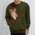 thumbnail image 5 of Cat Pouch Sweatshirts for Men Women Long Sleeve Kitten Puppy Holder Hoodies/Hoodless Front Large Pouch Pet Carrier Sweatshirt Pure Loose Cozy Pullover Tops 1-Army Green XXL, 5 of 8