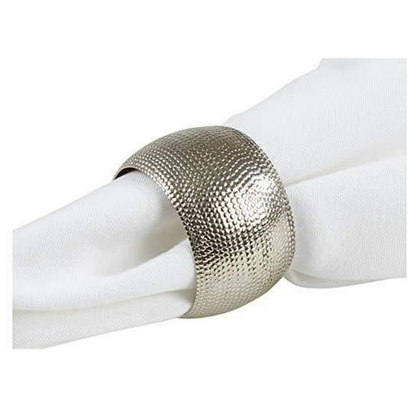 Fennco Styles Classic Hammered Brass Napkin Rings, Set of 4