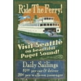 thumbnail image 3 of Seattle, Washington, Ferry Vintage Sign (100% Cotton Canvas Reusable Tote Bag), 3 of 3