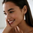 thumbnail image 4 of Pendientes ALEXCRAFT de plata de ley con barra larga para mujer, 4 of 7