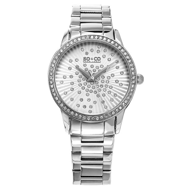 So & Co. Women's Lenox 40mm Steel Bracelet Metal Case Quartz SilverTone Dial Analog Watch