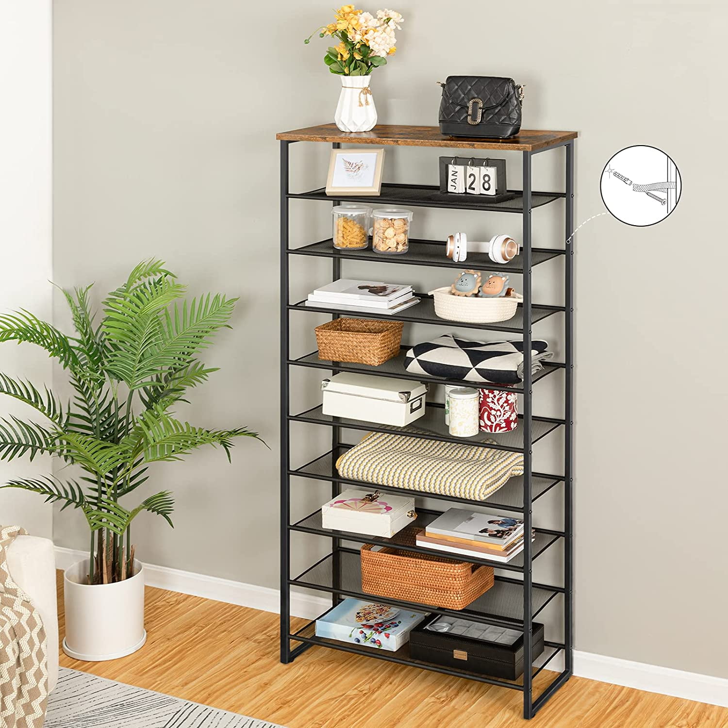 HOOBRO Shoe Rack 10 Tiers Storage Organizer for 36 Pairs Shoes Hallway Entryway BF107XJ01
