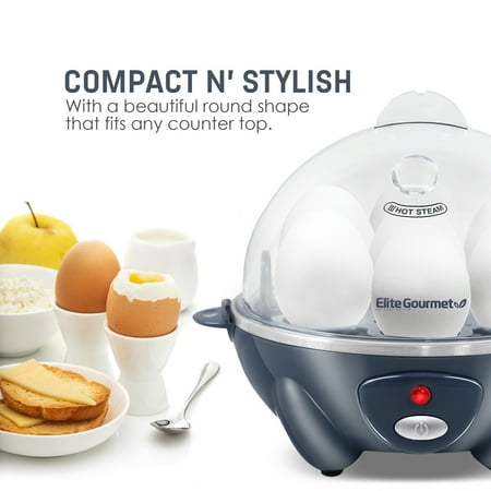 Elite Gourmet - 7-Egg Automatic Egg Cooker - Slate Blue