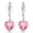 Pink, variant on s925 Sterling Silver Love Heart 5A Cubic Zirconia Crystal Women Drop Dangle Earrings