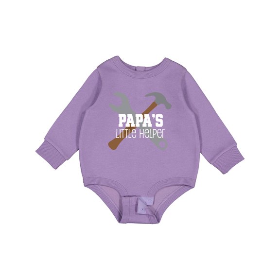 Inktastic Papa Little Helper Baby Fleece Bodysuit