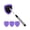 Purple, variant on Car Windshield Cleaning Tool Extendable Microfiber Glass Wiper + 4 Reusable Pads,Gray