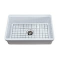 thumbnail image 3 of Tosca Farmhouse Fireclay 30" Kitchen Sink with Grid, Cutting-Board and Strainer in White, 3 of 7