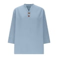thumbnail image 4 of Swstbby Soldes d'Été! Hauts d'Été pour Femmes, T-Shirts Décontractés à Manches Courtes Col Rond Ample Bleu m, 4 of 5