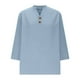 thumbnail image 5 of Sudaderas con capucha para mujer,Camiseta informal de manga corta con cuello redondo para mujer, corte holgado, tejido de mezcla de lino suave, cómoda para uso diario, sopatenor, 5 of 9