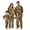 A, variant on Matching Christmas Pajamas for Family, Ultra-Soft Cotton Holiday Pajamas, Xmas Letter Print Brown Raglan Green Plaid Pjs Pants