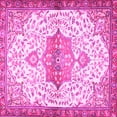 thumbnail image 1 of Ahgly Company Indoor Square Medallion Pink Traditional Area Rugs, 4' Square, 1 of 4