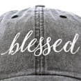 thumbnail image 2 of DALIX Blessed Women's Baseball Cap Soft Cotton Hat Denim Black, 2 of 6