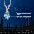 thumbnail image 2 of Gem Stone King 14K White Gold Mercury Mist Mystic Topaz and Lab Grown Diamond Pendant Necklace for Women | 0.59 Cttw | Gemstone November Birthstone | Heart Shape 5MM | With 18 inch Chain, 2 of 6