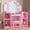Pink, variant on COZONY Kids Vanity Table and Chair Set Princess Makeup Desk with Tri Folding Mirror Touch Light Storage Shelves Convertible Writing Desk Girls, Pink
