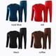 thumbnail image 2 of Minnieouse Ropa interior térmica de cuello para hombre, calzoncillos largos cálidos de Color informal, conjunto de pantalones de capa Base de Ropa interior Café SG, 2 of 6
