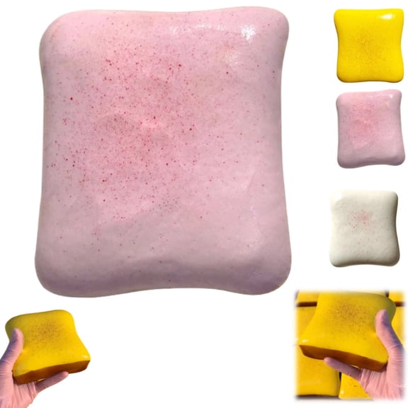 Butter Toast Squeeze Toys, Toast Slow Rising Sticky Squeeze Bread Toys,Sensory Anxiety Relief Gifts for Adults,(Pink)