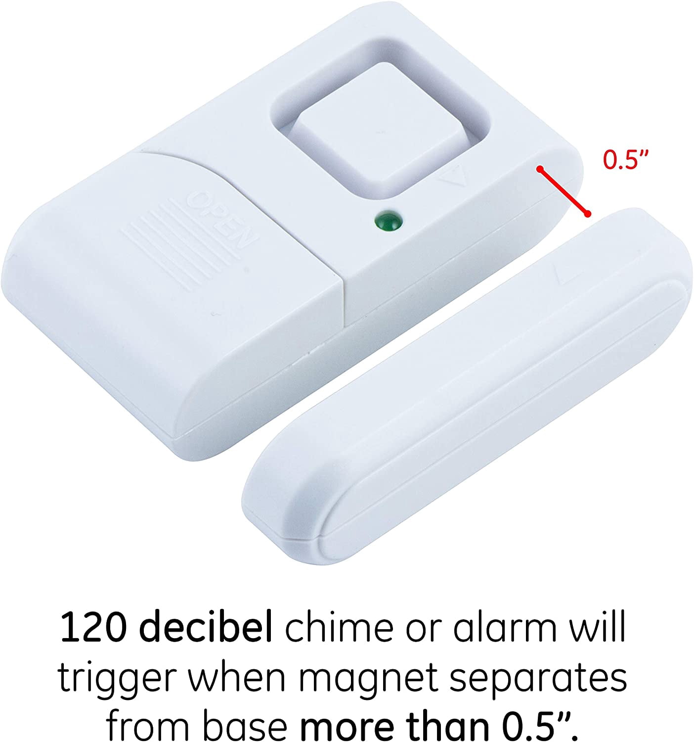 GE Personal Security Window and Door Alarm, 2 Pack, DIY Protection, Burglar Alert, Wireless Chime/Alarm, Easy