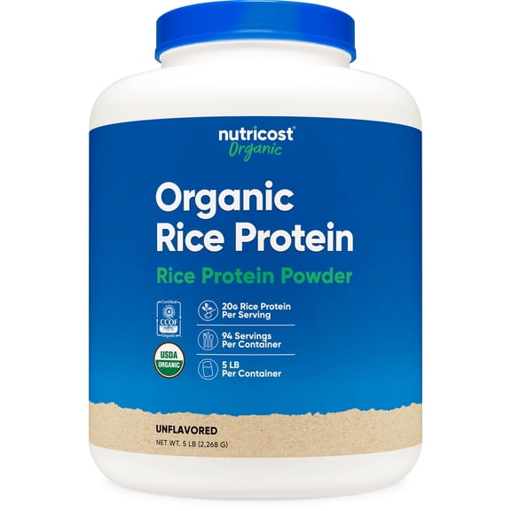 Nutricost Organic Rice Protein Powder (5 lb) - Gluten-Free, Non-GMO