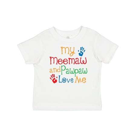 

Inktastic My Meemaw and Pawpaw Love Me Gift Baby Boy or Baby Girl T-Shirt