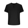 thumbnail image 4 of YFNNUP Mens Henley Shirt Classic 3 Button Slim Fit Quick Dry Gym Tshirt Short Sleeve Lightweight Casual T Basic Tee Tops, 4 of 8
