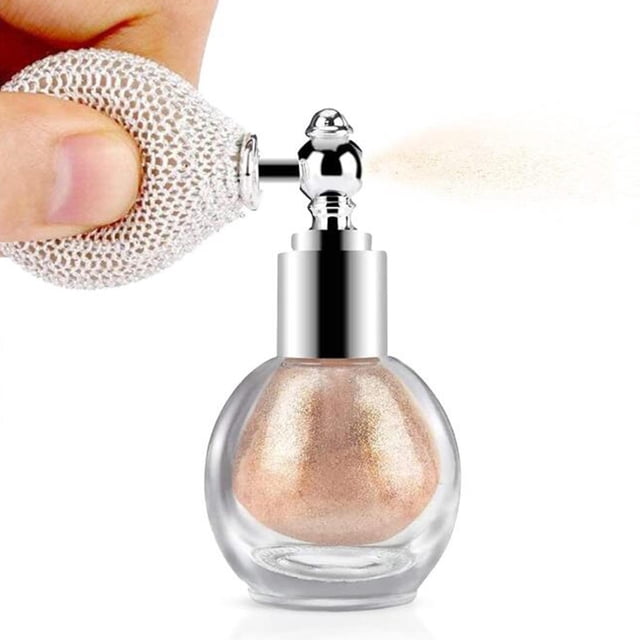 Resaltador en polvo, brillo brillante, polvo brillo, brillo, maquillaje, brillante para el cabello, cara, cuerpo, cosméticos, mujeres , champán 75 cm cm x 39 cm shamjiam Espray iluminador