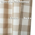 thumbnail image 5 of Plaid Gingham Window Curtains, Set of 2, Taupe/White, 27"W x 30"L, 5 of 7