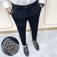 thumbnail image 3 of Pantalones cortos elásticos de color sólido informales de negocios de estilo coreano ajustados para hombre de primavera 2021, 3 of 4
