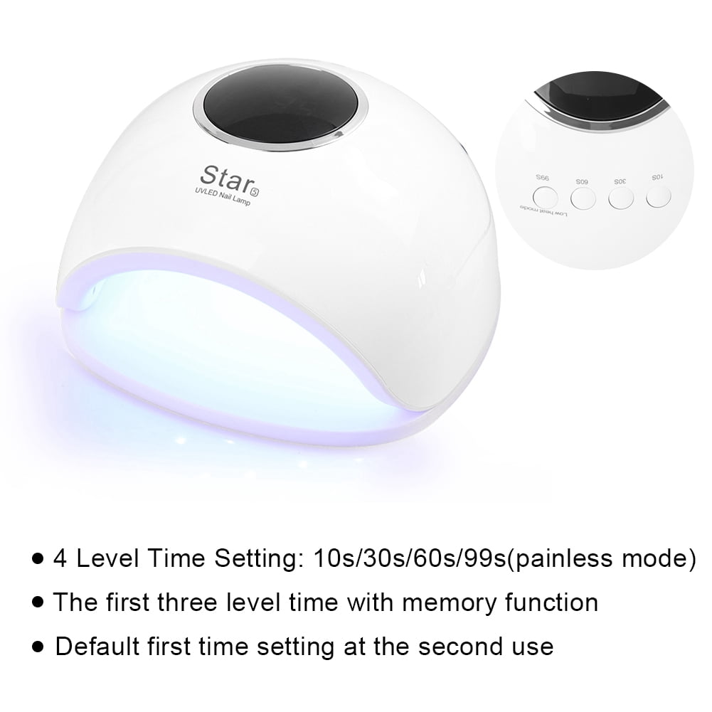 Nieyigj 72W LED UV Nail Dryer Lamp Smart Nail Phototherapy Gel Polish Curing Tools White Quick Dry Portable Manicure Pedicure Salon Equipment with Automatic Sensor and Adjustable Timer Settings