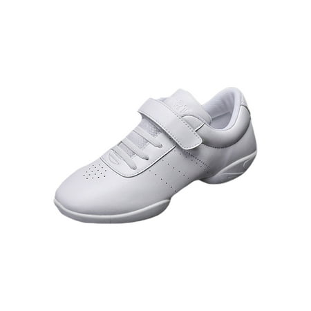 

Daeful Cheer Shoes for Kids Cheerleading Athletic Dance Shoes Flats Girls Tennis Walking Sneakers White Size 10C-3.5Y White-1 11c