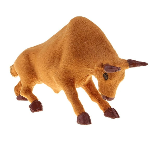 TISHITA Miniature Simulation Plastic Bullfighting Figures Model Toy Soft Doll Brown