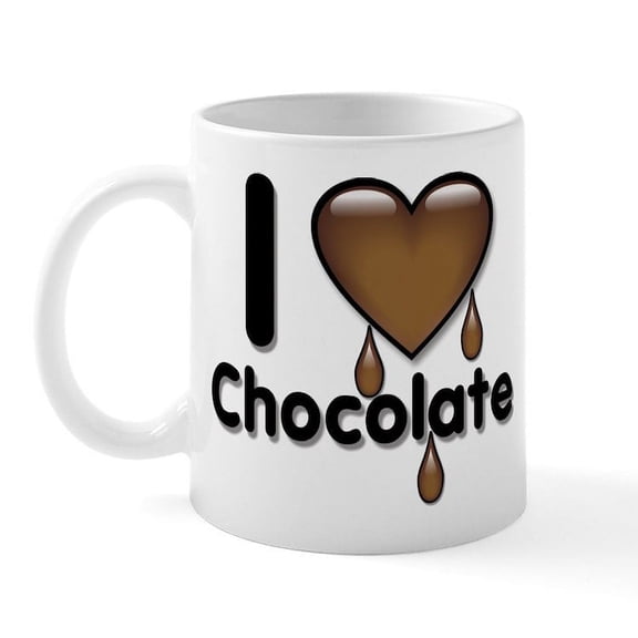 CafePress - I Love Heart Chocolate Lover Mug - 11 oz Ceramic Mug - Novelty Coffee Tea Cup