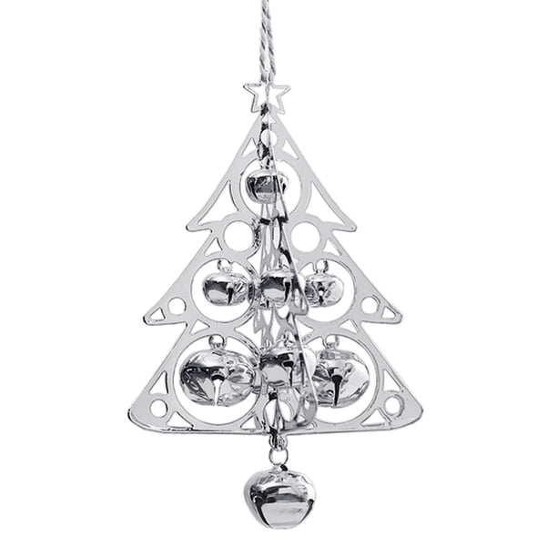 Adornos navideños, árbol de Navidad, carillón de viento, accesorios, decoración, regalos, campanas de viento navideñas Plata