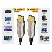 Cable Leader 50ft Ultra High Speed 8K HDMI Fiber Optic Cable (AOC), HDMI 2.1, CL3 Rated, 8K Support, UL, Black