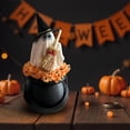 thumbnail image 2 of Figura de resina de bruja fantasma sosteniendo una escoba – Decoración de bandeja escalonada de Halloween para interiores y porches cubiertos., 2 of 6