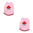 thumbnail image 3 of Methold Chalecos letras estilo fruta algodón transpirable camisetas para mascotas absorción de sudor ropa de cachorro medio disfraces traje patrón Rosado L 2piezas Methold CBP347181, 3 of 6