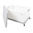 thumbnail image 1 of Foldable Utility Cart, Portable Rolling Crate with Lid & Handle & Wheels Heavy Duty Plastic Stackable Rolling Utility Storage Box Container for Travel Shopping Office Warehouse, 1 of 7