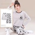 thumbnail image 3 of Conjunto de pijama anudado para Mujer, ropa de dormir de tigre de dibujos animados para adolescentes, Moda de Primavera y otoño, 3XL, 3 of 3