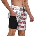 thumbnail image 2 of Balery Retro Train Bañador para hombre, shorts de playa de secado rápido con entrepierna y forro de compresión-XX-Large, 2 of 6