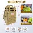 thumbnail image 3 of IC ICLOVER Tactical Backpack Cooler 40 Cans Double Deck Waterproof Leakproof Insulated Lunch Box Bag, Sand, 3 of 7