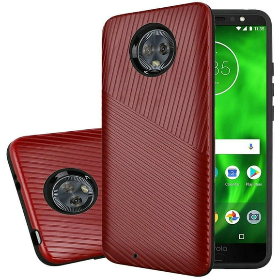 GSA Texture Embossed Hybrid Case for Motorola Moto G7 Play - Red