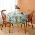 thumbnail image 3 of Round Tablecloth 60 Inch Wrinkle Free Daisy Table Cover Reusable for Kitchen Dining, 3 of 5