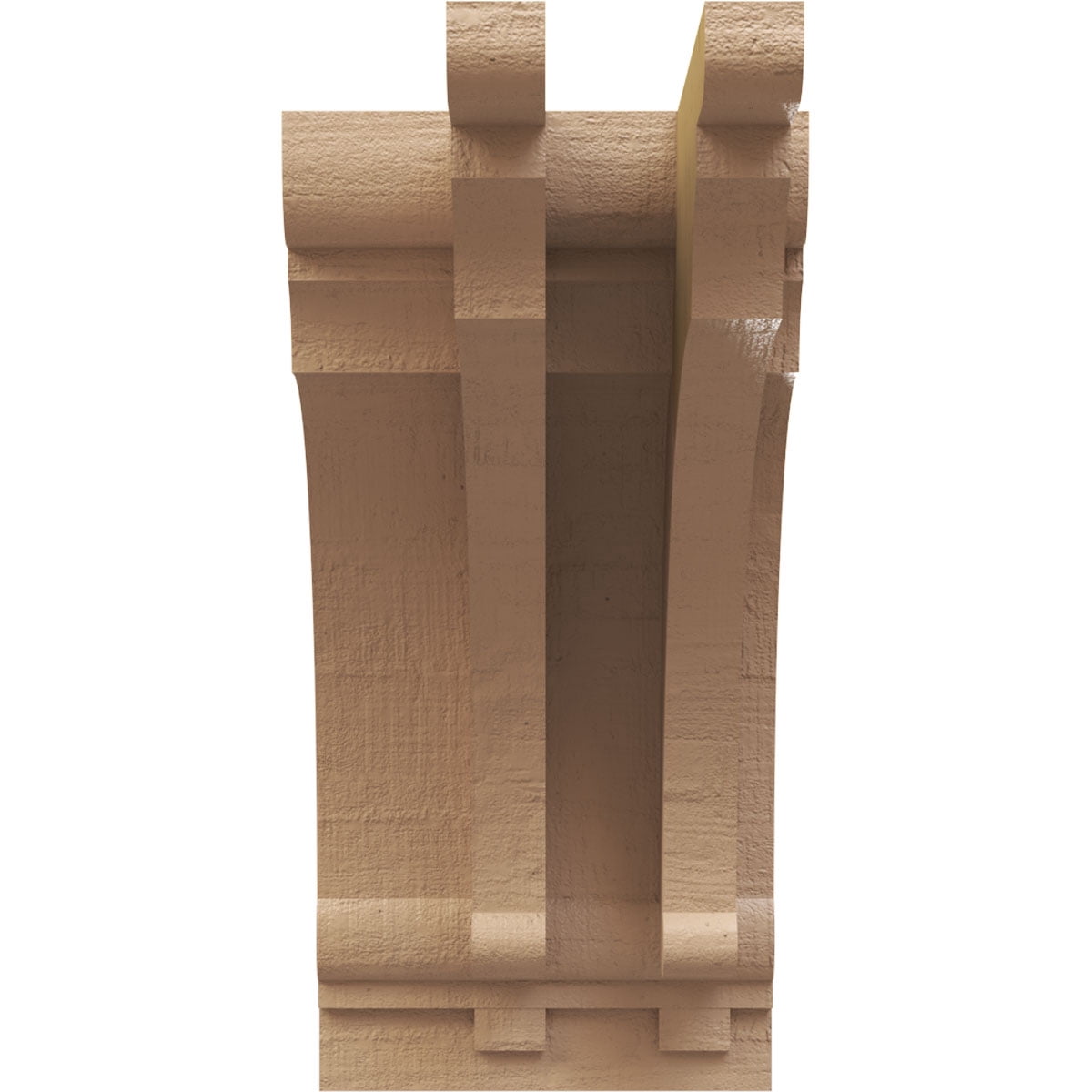 4"W x 4"D x 8"H Wide Hughes Rough Cedar Woodgrain TimberThane Corbel, Primed Tan