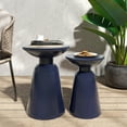 thumbnail image 2 of GDF Studio Soto Outdoor Metal Side Tables, Set of 2, Navy Blue, 2 of 7